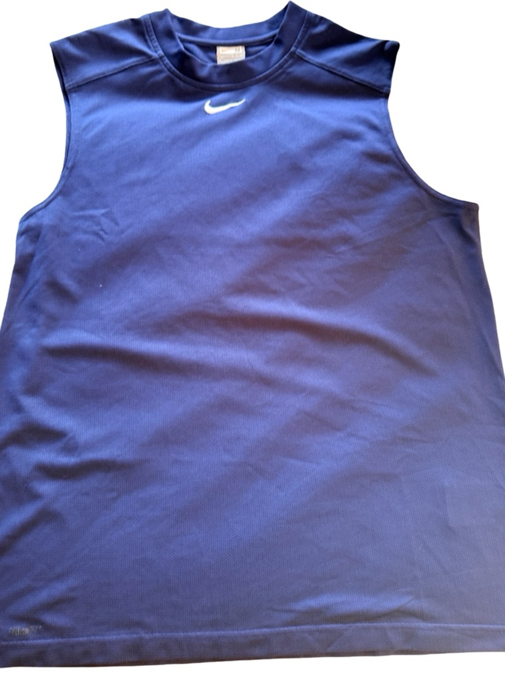 Nike Vintage Tank Top Mens Large Satin Shiny Center Swoosh Blue Basketball Y2K M